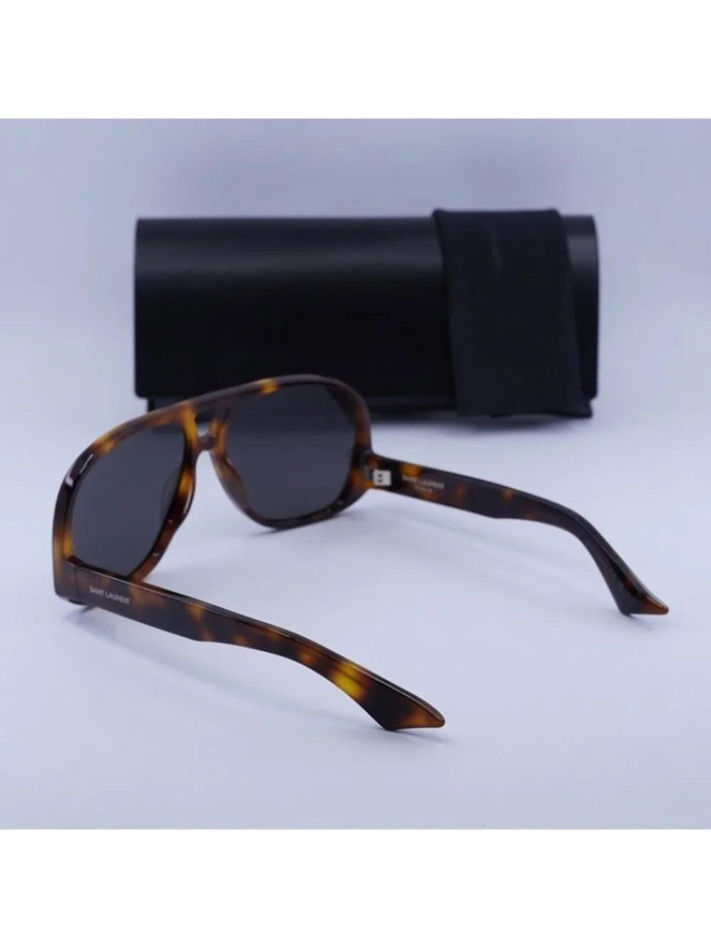 Saint Laurent SL652 SOLACE 003 Sunglasses Havana Aviator Frame, Grey Lenses